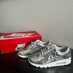 Silver Nike AirMax 90 SP sneakers